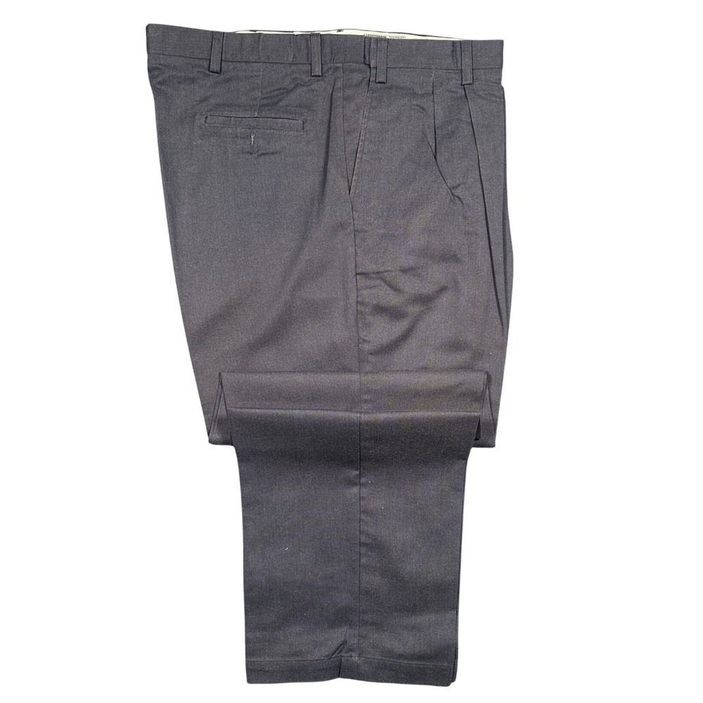 Farah Pleated Dress Pants Mens 44W x 32L Gray Excellent Cotton Blend Trousers